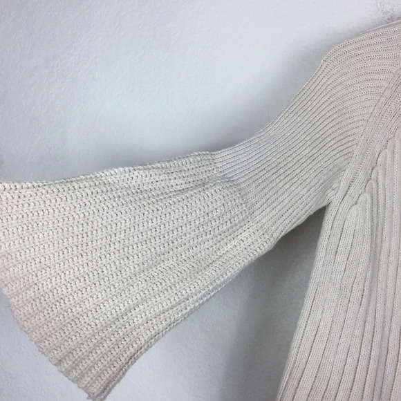 Free People Begin Again Mock Neck Cream Knit Jumper Sweater Small - Picture 10 of 14